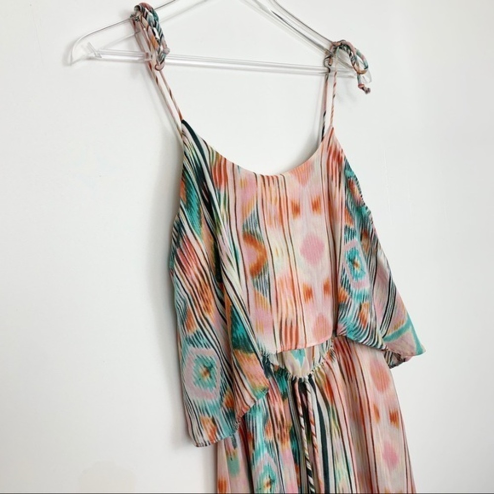 Parker Cara Tiered High-Low Silk Dress F12